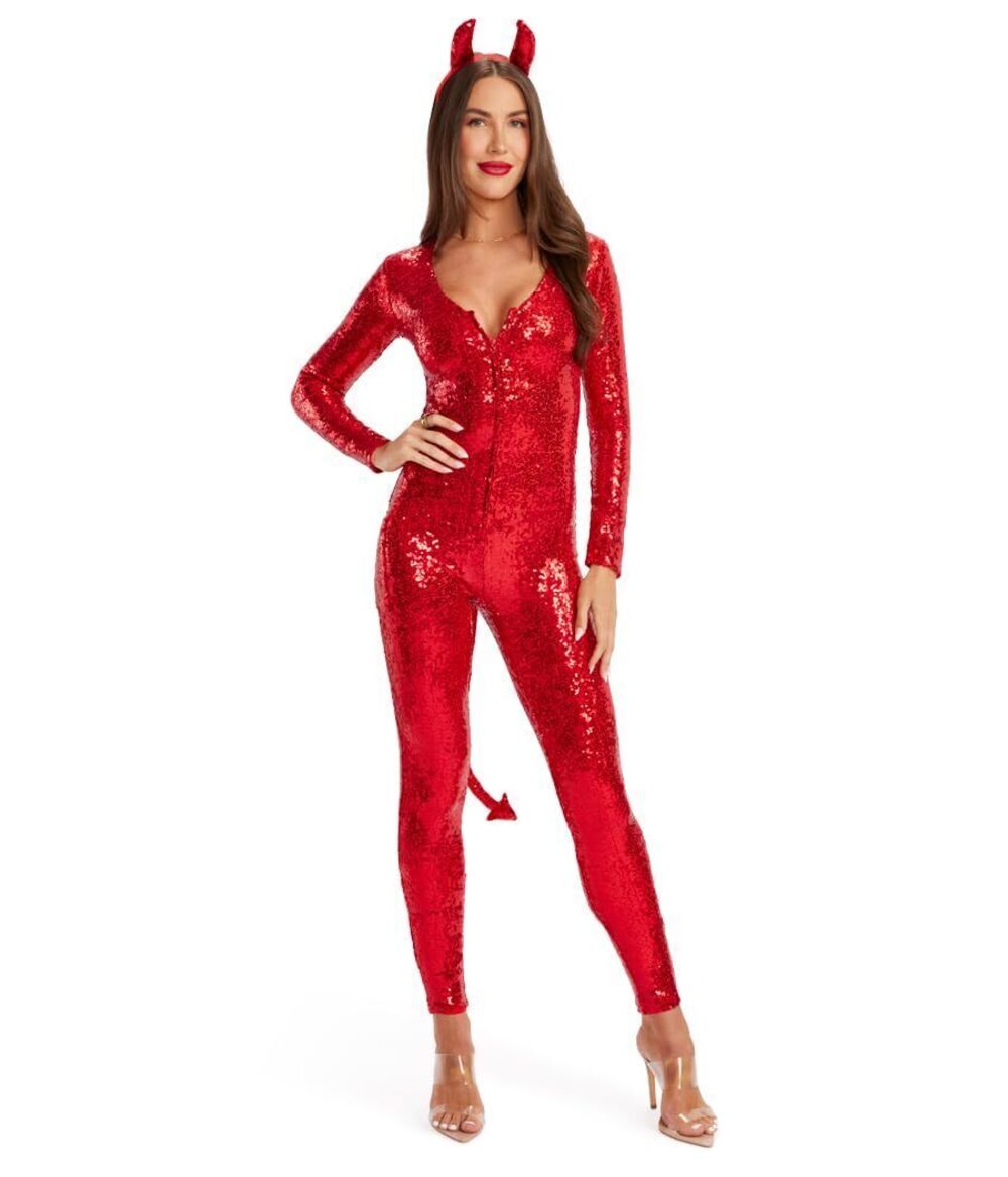 9808 Red Sequin Devil Costume Size Medium